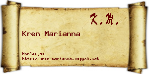 Kren Marianna névjegykártya